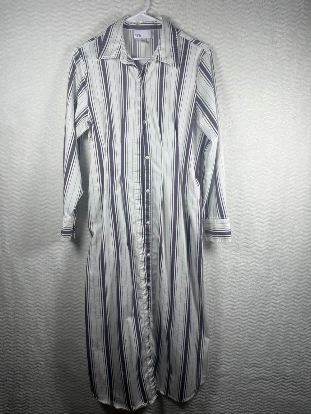 Nordstrom Rack Striped Button down dress with pockets - White & Gray